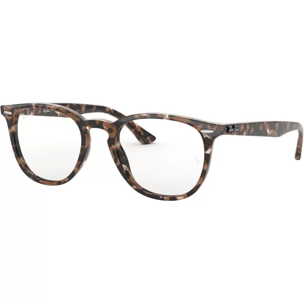 RayBan RX7159 Round Prescription Eyeglass FramesBrown HavanaDemo Lens