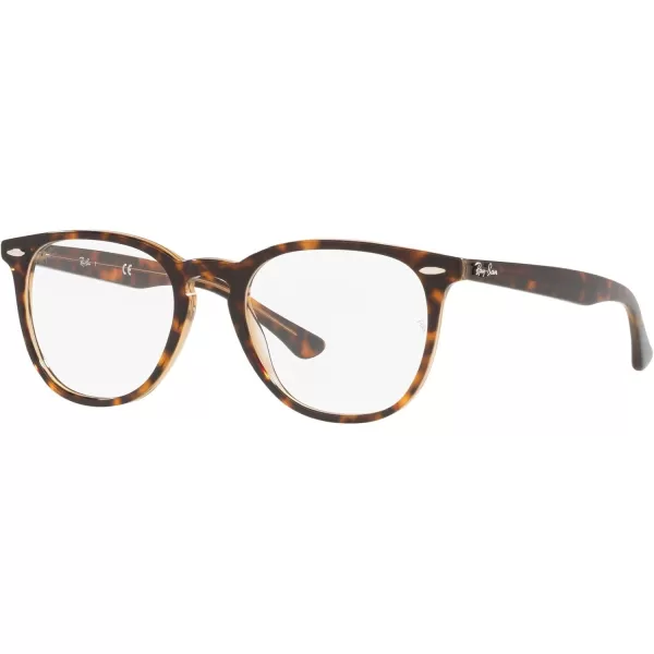 RayBan RX7159 Round Prescription Eyeglass FramesHavana on Transparent BrownDemo Lens