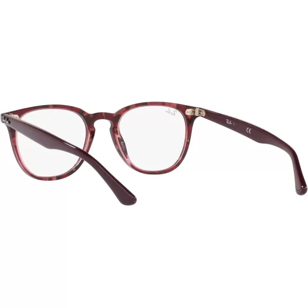 RayBan RX7159 Round Prescription Eyeglass FramesHavana on Transparent PurpleDemo Lens
