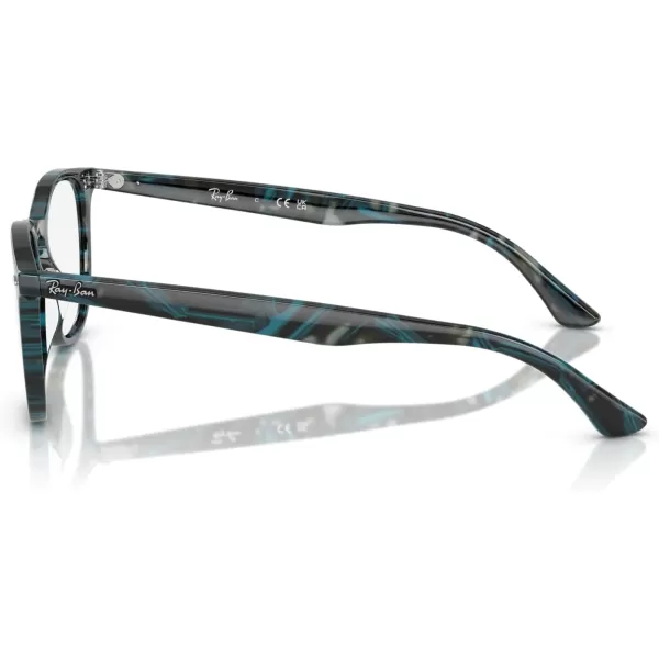RayBan RX7159 Round Prescription Eyeglass FramesTransparent Fantasy BlueGreyDemo Lens