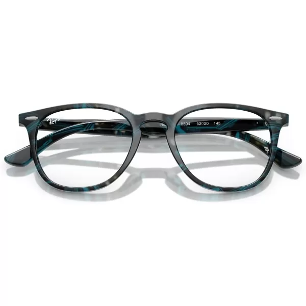 RayBan RX7159 Round Prescription Eyeglass FramesTransparent Fantasy BlueGreyDemo Lens