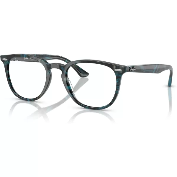 RayBan RX7159 Round Prescription Eyeglass FramesTransparent Fantasy BlueGreyDemo Lens