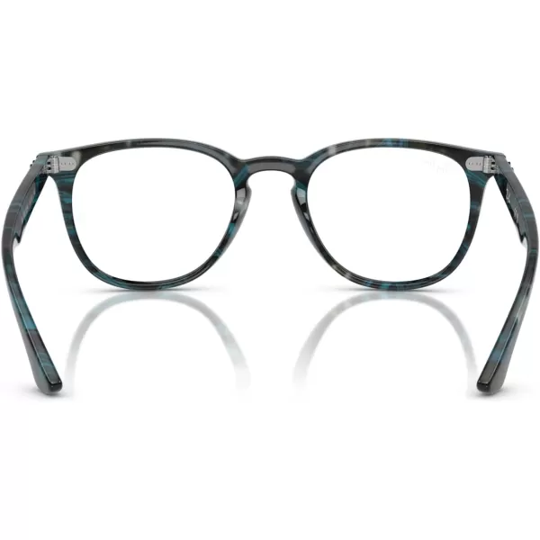 RayBan RX7159 Round Prescription Eyeglass FramesTransparent Fantasy BlueGreyDemo Lens