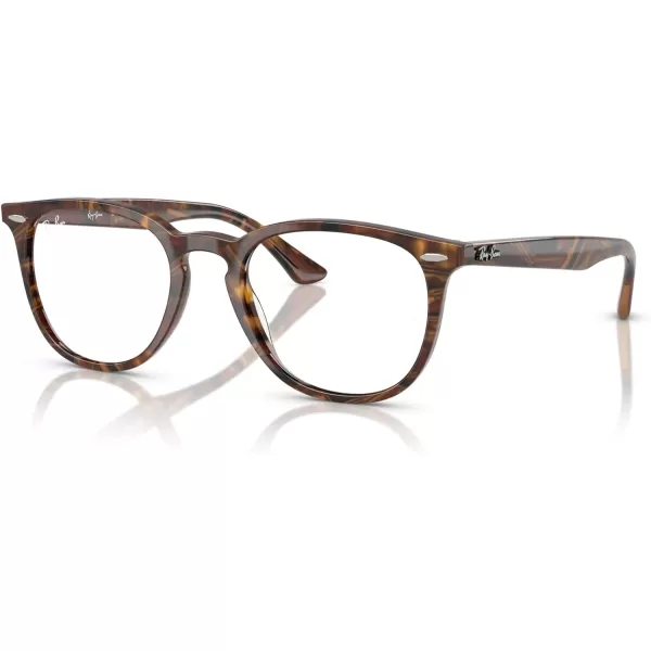 RayBan RX7159 Round Prescription Eyeglass FramesTransparent Fantasy BrownYellowDemo Lens