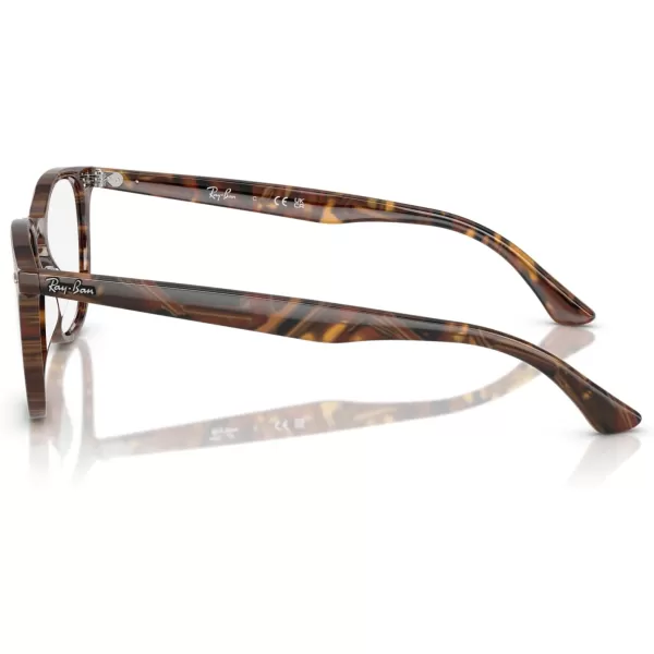 RayBan RX7159 Round Prescription Eyeglass FramesTransparent Fantasy BrownYellowDemo Lens
