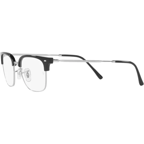 RayBan RX7216 New Clubmaster Square Prescription Eyewear FramesBlack on SilverDemo Lens