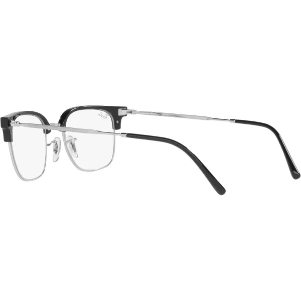 RayBan RX7216 New Clubmaster Square Prescription Eyewear FramesBlack on SilverDemo Lens