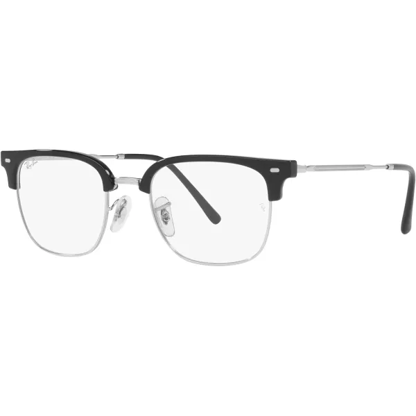 RayBan RX7216 New Clubmaster Square Prescription Eyewear FramesBlack on SilverDemo Lens