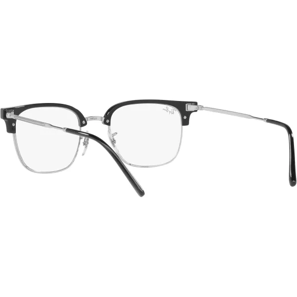 RayBan RX7216 New Clubmaster Square Prescription Eyewear FramesBlack on SilverDemo Lens