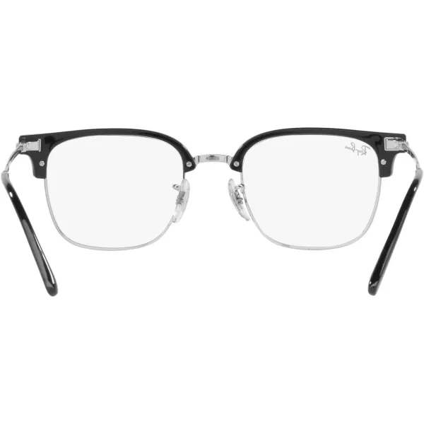 RayBan RX7216 New Clubmaster Square Prescription Eyewear FramesBlack on SilverDemo Lens