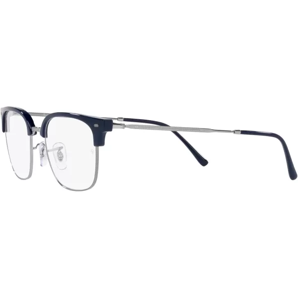 RayBan RX7216 New Clubmaster Square Prescription Eyewear FramesBlue on GunmetalDemo Lens