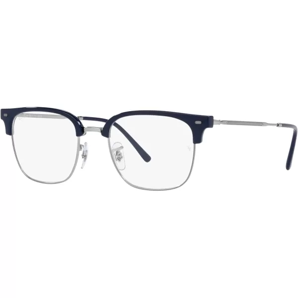 RayBan RX7216 New Clubmaster Square Prescription Eyewear FramesBlue on GunmetalDemo Lens