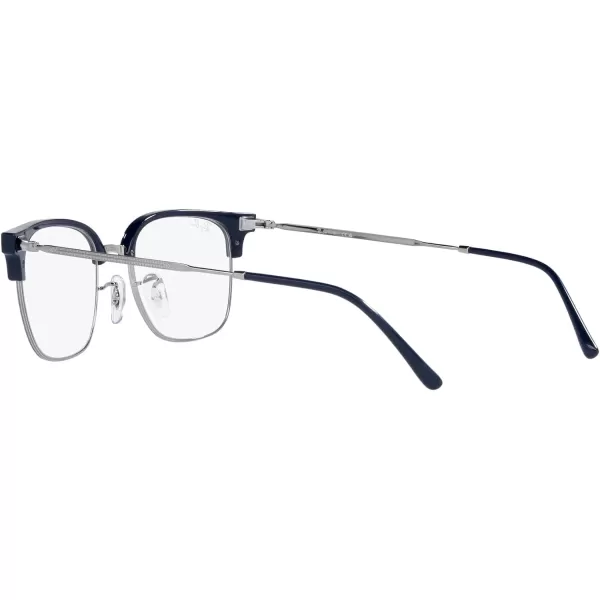 RayBan RX7216 New Clubmaster Square Prescription Eyewear FramesBlue on GunmetalDemo Lens