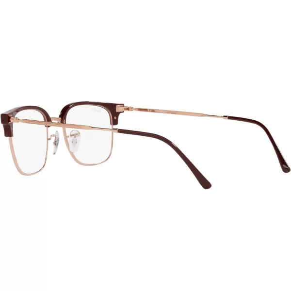 RayBan RX7216 New Clubmaster Square Prescription Eyewear FramesBordeaux on Rose GoldDemo Lens