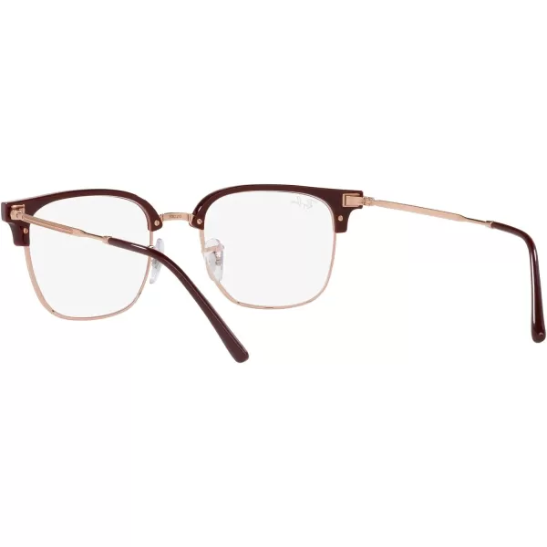 RayBan RX7216 New Clubmaster Square Prescription Eyewear FramesBordeaux on Rose GoldDemo Lens