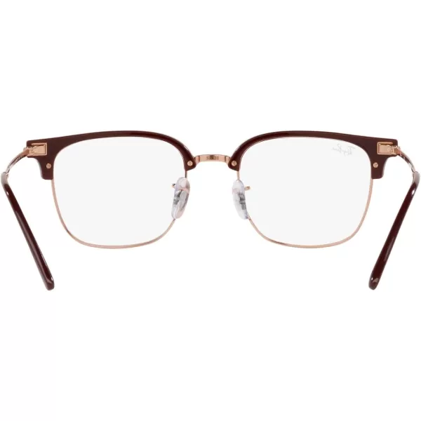 RayBan RX7216 New Clubmaster Square Prescription Eyewear FramesBordeaux on Rose GoldDemo Lens