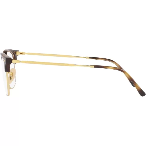 RayBan RX7216 New Clubmaster Square Prescription Eyewear FramesHavana on GoldDemo Lens