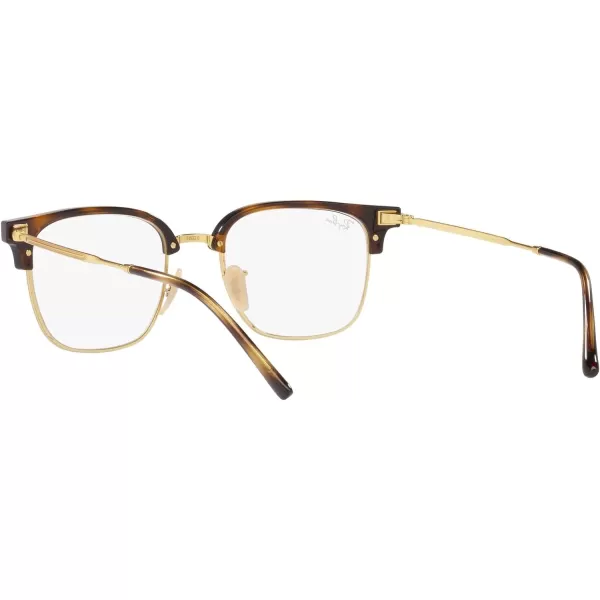 RayBan RX7216 New Clubmaster Square Prescription Eyewear FramesHavana on GoldDemo Lens