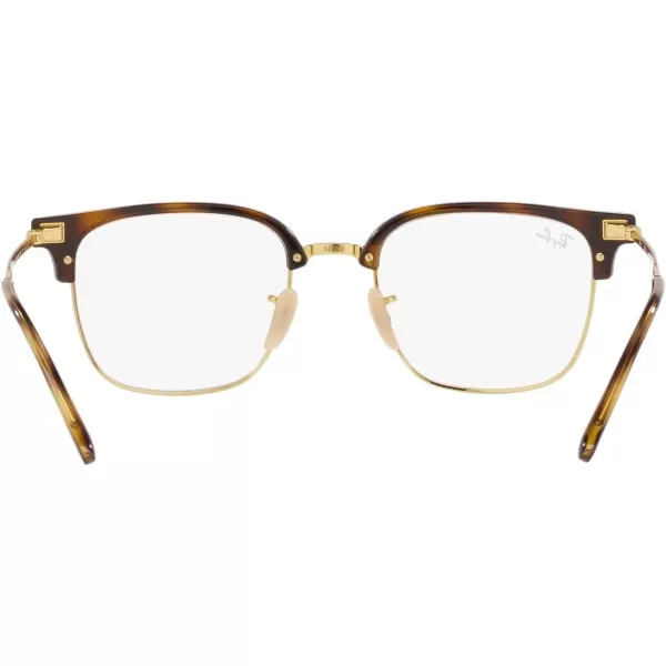 RayBan RX7216 New Clubmaster Square Prescription Eyewear FramesHavana on GoldDemo Lens