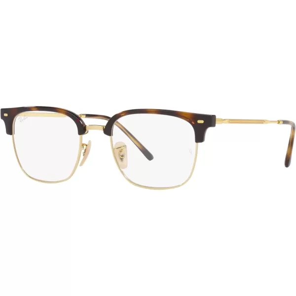 RayBan RX7216 New Clubmaster Square Prescription Eyewear FramesHavana on GoldDemo Lens