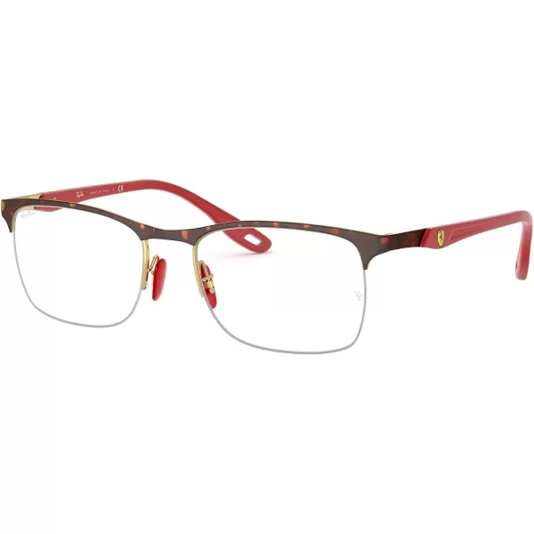 RayBan RX8416m Scuderia Ferrari Collection Square Prescription Eyeglass FramesHavana on AristaDemo Lens