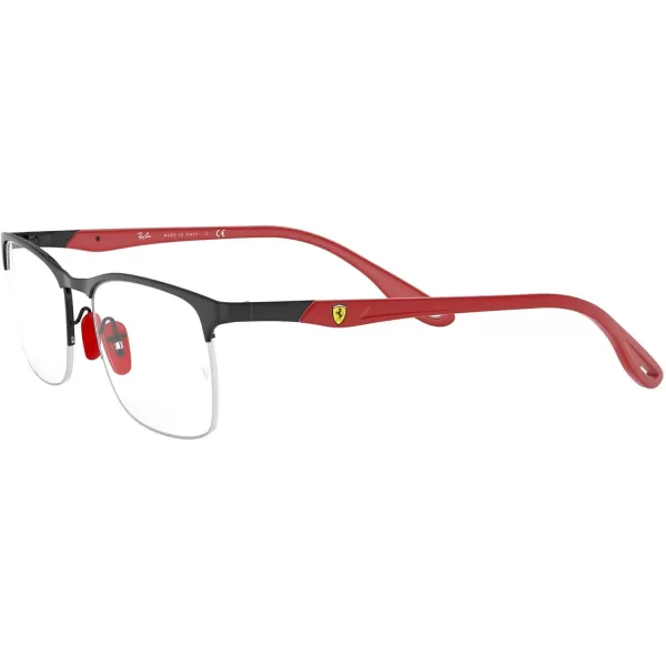 RayBan RX8416m Scuderia Ferrari Collection Square Prescription Eyeglass FramesMatte Black on BlackDemo Lens