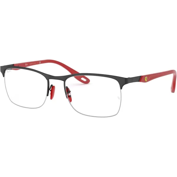 RayBan RX8416m Scuderia Ferrari Collection Square Prescription Eyeglass FramesMatte Black on BlackDemo Lens