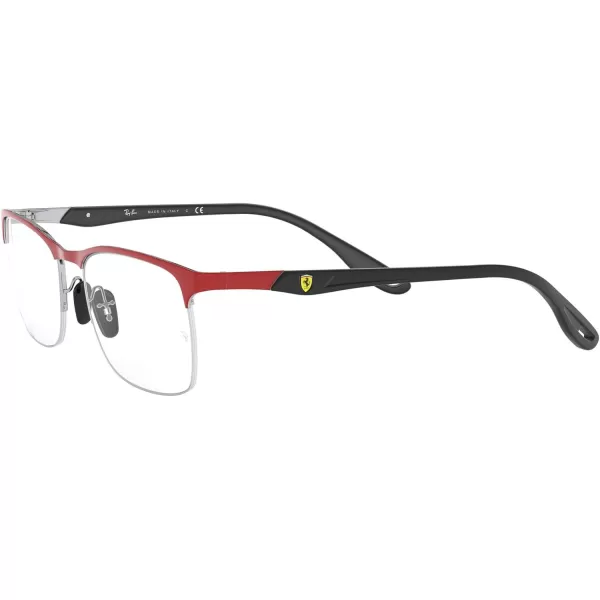 RayBan RX8416m Scuderia Ferrari Collection Square Prescription Eyeglass FramesMatte Red Ferrari on SilverDemo Lens