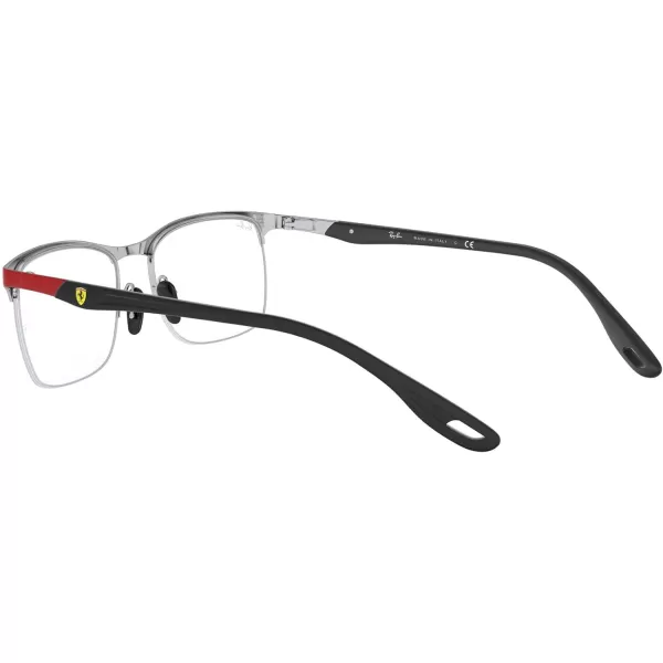 RayBan RX8416m Scuderia Ferrari Collection Square Prescription Eyeglass FramesMatte Red Ferrari on SilverDemo Lens