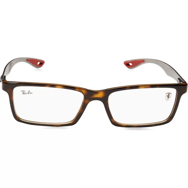 RayBan RX8901m Scuderia Ferrari Collection Rectangular Prescription Eyeglass FramesHavanaDemo Lens