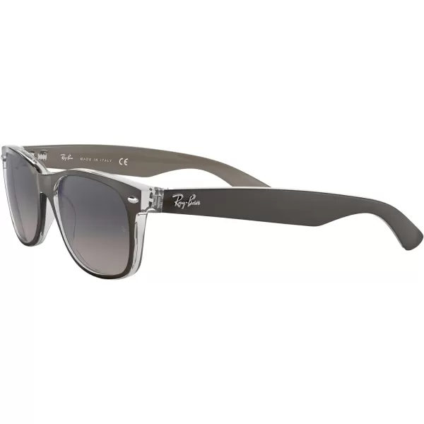 RayBan Rb2132 New Wayfarer Gradient Square SunglassesGunmetal on TransparentLight Grey Gradient Dark Grey