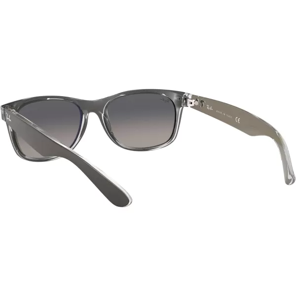 RayBan Rb2132 New Wayfarer Gradient Square SunglassesGunmetal on TransparentLight Grey Gradient Dark Grey