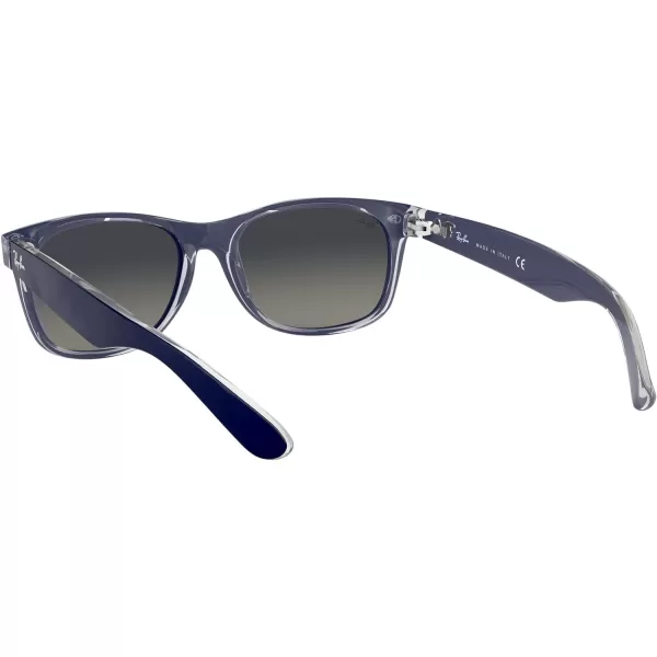 RayBan Rb2132 New Wayfarer Gradient Square SunglassesMatte Blue on TransparentLight Grey Gradient Dark Grey