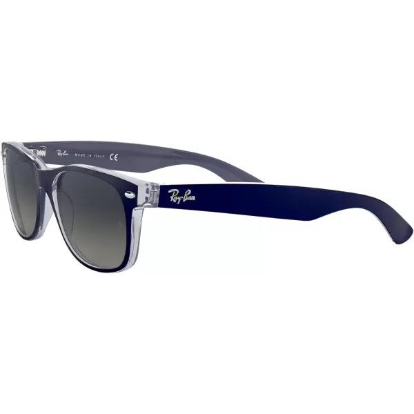 RayBan Rb2132 New Wayfarer Gradient Square SunglassesMatte Blue on TransparentLight Grey Gradient Dark Grey