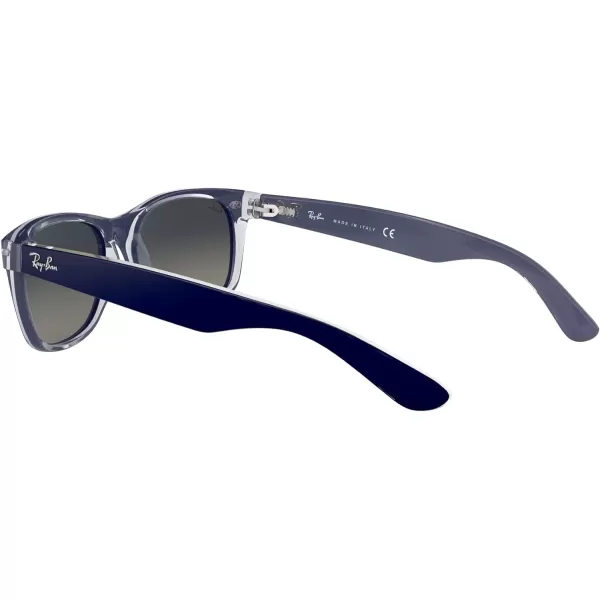 RayBan Rb2132 New Wayfarer Gradient Square SunglassesMatte Blue on TransparentLight Grey Gradient Dark Grey