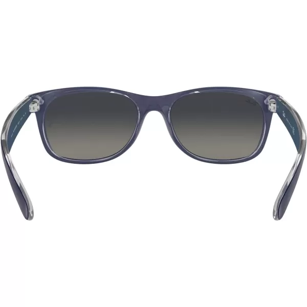 RayBan Rb2132 New Wayfarer Gradient Square SunglassesMatte Blue on TransparentLight Grey Gradient Dark Grey