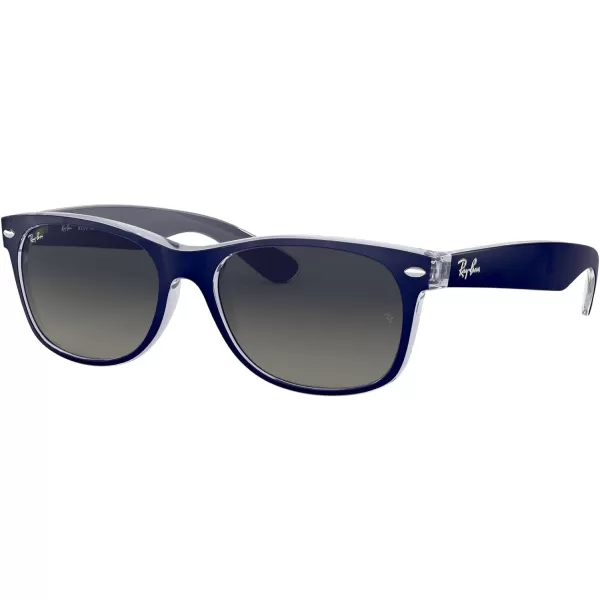 RayBan Rb2132 New Wayfarer Gradient Square SunglassesMatte Blue on TransparentLight Grey Gradient Dark Grey