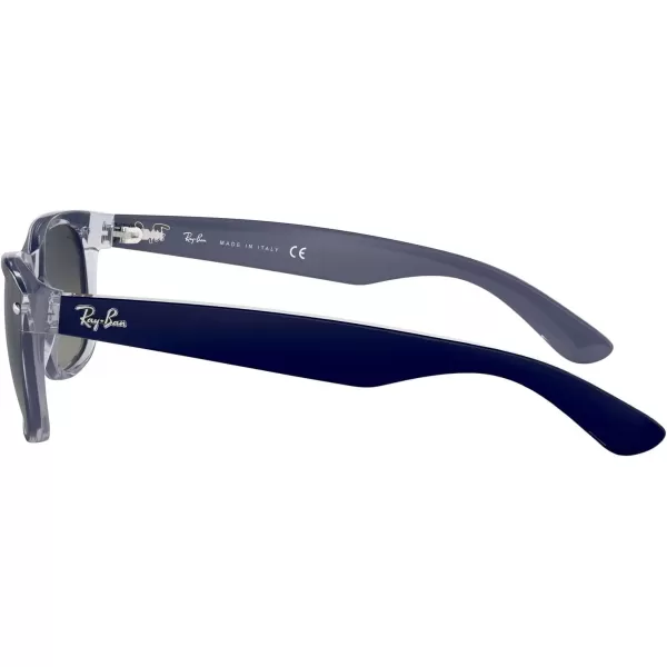 RayBan Rb2132 New Wayfarer Gradient Square SunglassesMatte Blue on TransparentLight Grey Gradient Dark Grey