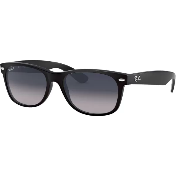 RayBan Rb2132 New Wayfarer Polarized Square SunglassesMatte BlackPolarized Blue Gradient Grey