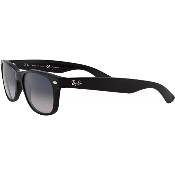 RayBan Rb2132 New Wayfarer Polarized Square SunglassesMatte BlackPolarized Blue Gradient Grey