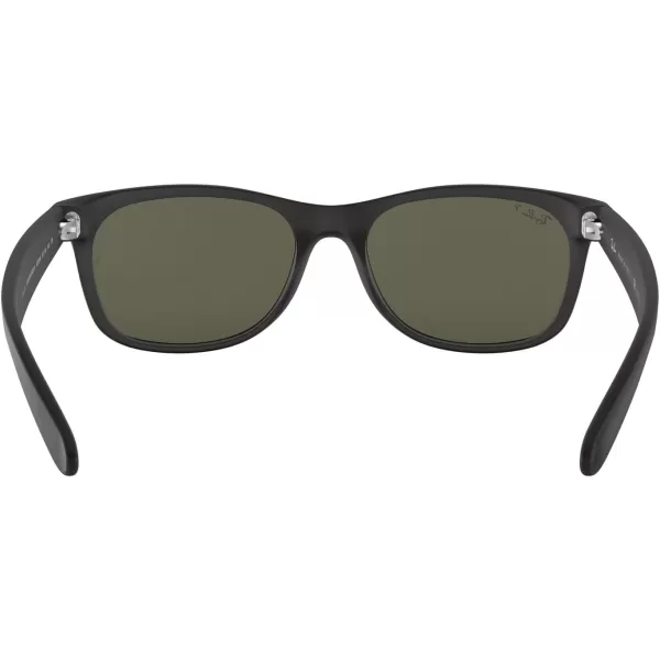 RayBan Rb2132 New Wayfarer Polarized Square SunglassesRubber BlackPolarized Green