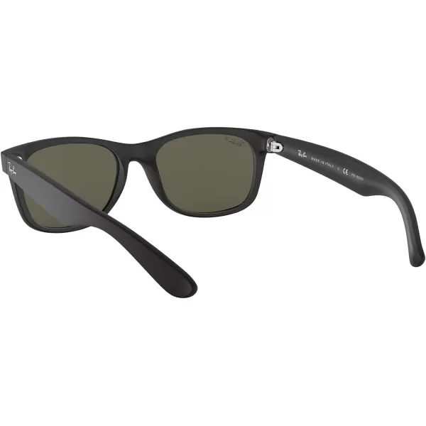 RayBan Rb2132 New Wayfarer Polarized Square SunglassesRubber BlackPolarized Green