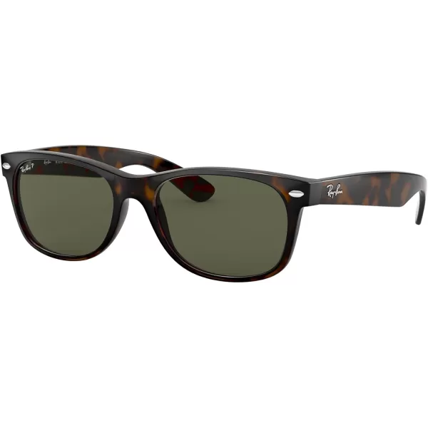 RayBan Rb2132 New Wayfarer Polarized Square SunglassesTortoisePolarized Green