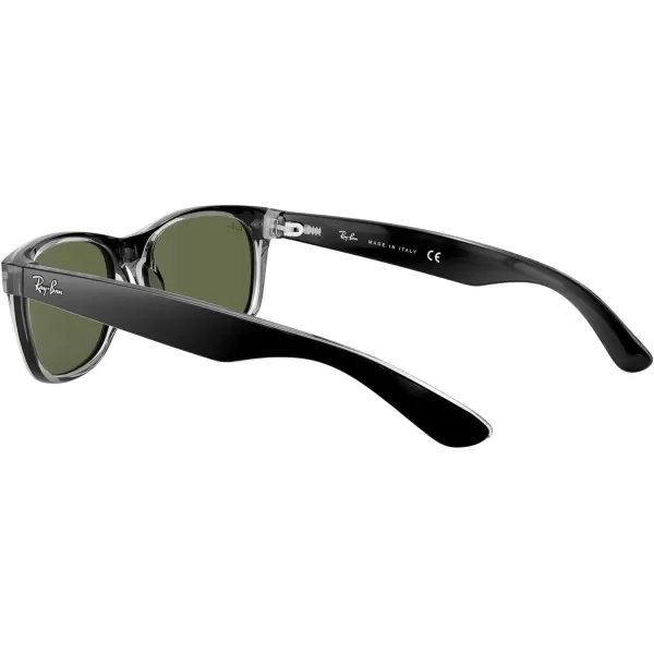 RayBan Rb2132 New Wayfarer Square SunglassesBlack on TransparentG15 Green