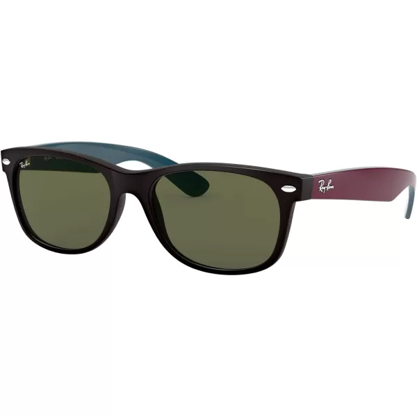 RayBan Rb2132 New Wayfarer Square SunglassesMatte BlackG15 Green