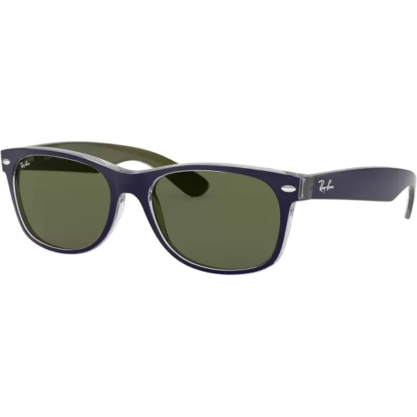 RayBan Rb2132 New Wayfarer Square SunglassesMatte Blue on Military GreenG15 Green