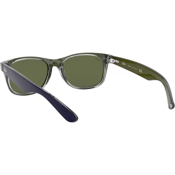 RayBan Rb2132 New Wayfarer Square SunglassesMatte Blue on Military GreenG15 Green