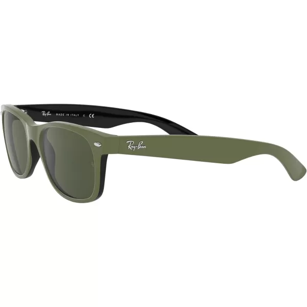 RayBan Rb2132 New Wayfarer Square SunglassesRubber Military Green on Black Green