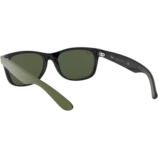 RayBan Rb2132 New Wayfarer Square SunglassesRubber Military Green on Black Green