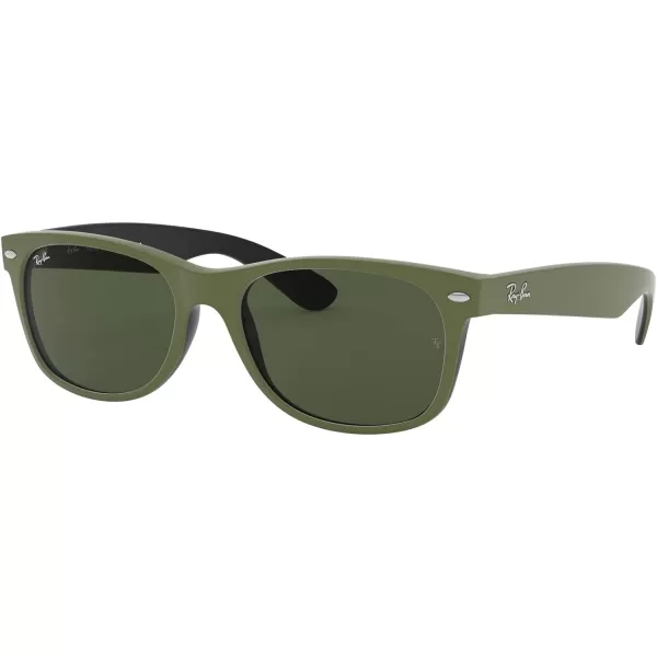 RayBan Rb2132 New Wayfarer Square SunglassesRubber Military Green on Black Green